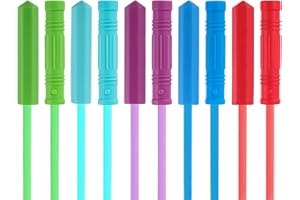 AWSOLAR 10 Pièces de Capuchons de Crayons Sensoriels à Mâcher, Capuchons de Stylos à Mâcher, Outils pour Enfants Atteints de TDAH, Autisme Sensoriel et TDAH