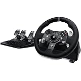 Logitech G920 Driving Force Racing Wheel and Floor Pedals, Real Force Feedback, Stainless Steel Paddle Shifters, Leather Stee