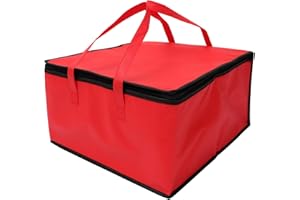 Operitacx Isolierte Kühltasche, Faltbar Lebensmittel Lieferung Tasche, 44 * 44 * 24cm Pizza Tasche Pizza Wärmer Tasche, Pickn