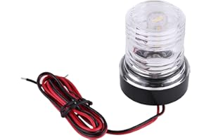 AKOZON Navegación Led de 12 V, Yate de Barco Marino, Luz de Ancla Blanca Redonda de 360 ​​°, Luz de Cabeza de Mástil, Led Estroboscópico Impermeable