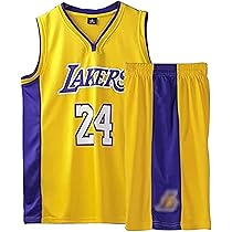 Maglia Basket Ricamata #24 - Jersey Senza Maniche Unisex Nero/Oro