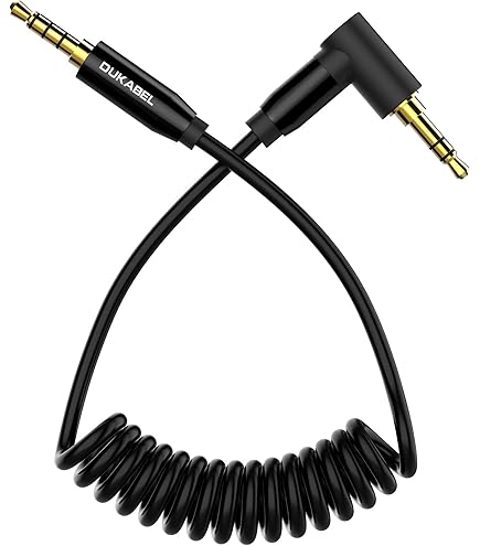 Alphatec Audio-Kabel 3,5 Mm TRS Auf TRS – Gewickelt, 90° Winkelstecker, Für Mikrofone & Kameras, 2 Stück