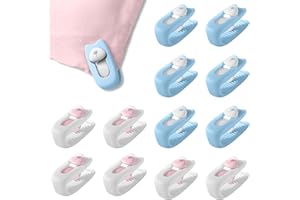 xiaoxianxian 12 Pièces Attache Couette,Antidérapants Pince Housse de Couette,Clip Drap de Lit,Pince à Linge (6Blanc+6Bleu)