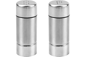 Hyakoz Set di Saliera e Pepiera, Acciaio Inox Dispenser per Sale e Pepe set, Pepiera e Saliera da Cucina, Mini Regolabili Dispenser di Spezie per Cucina, Ristorante und Barbecue (Set di 2)