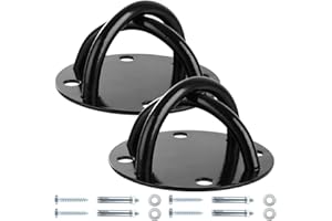 LDHHYH 2PCS Suspension Trainer, Heavy Duty Ceiling Mount Anchor Bracket for Suspension Straps, Black Steel Swing Anchor Plate with Screws for Hammock Yoga Punch Bag Indoor Outdoor Mounting