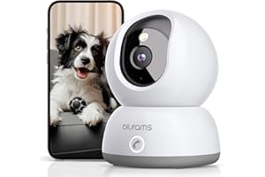blurams Telecamere Wifi Interne 2K,Videocamera Sorveglianza Interno Wifi,Telecamere per Cani/Casa/Bambini,Visione Notturna a Colori,One-Touch Call,Allarme,Rotazione a 360° (2.4GHz Wi-Fi)