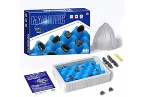 KJSXUUE Magnetyczna zabawka szachowa dla dzieci, magnetyczna gra w szachy, podróże, puzzle, gra w warcaby, przenośna szachownica, na spotkania rodzinne (440)