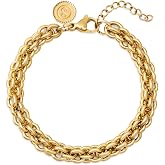SINGULARU - Big Rope Bracelet - Bracelet in Steel or Steel with 18Kt Gold Plated Finish - Maxi Bracelet with Link Chain - Bra