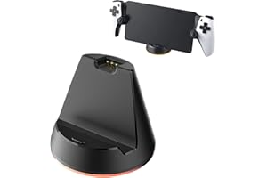 Buziba Cargador de estación de carga para PS5, base de carga rápida, soporte de carga portátil con puerto de carga tipo C para Playstation Portal