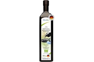 HERBBIO ABDIN HERBBIO NATURAL MEDICAL MANUFACTURING HerbBio Bio Schwarzkümmelöl kaltgepresst Ungefiltert 500ml - Hoher Gehalt an THYMOCHINON - 100% naturrein Black seed oil - aus ägyptischen Nigella Sativa - mühlenfrisch direkt vom HerbBio
