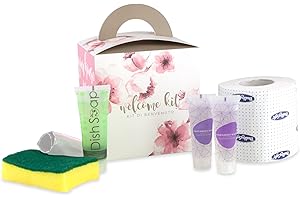 PRESENT-MORE Kit de bienvenue 12 pièces - Kit de camping pour B&B et Camping | Kit de bienvenue Modèle Cuisine et Salle de Bains