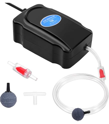 Pompa Ad Aria Per Acquario Boxtech 5W Con Doppia Uscita E Flusso Regolabile – Silenziosa, Per Vasche Da 10 A 550 Litri, Solo Pompa