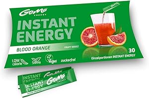 GoMo ENERGY® bevanda energetica senza zucchero | aumenta la resistenza e la concentrazione | aumenta la capacità fisica e produttività mentale | vegano e ipocalorico | Blood Orange 30 porzioni