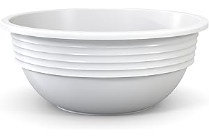 ‎PLASTARD Plastard Blumenschale 32 cm Durchmesser Weiß Pflanzschale aus Kunststoff witterungsbeständiger Pflanztopf für Garten Balkon Terrasse runde Pflanzschale großes Pflanzgefäß ohne Löcher