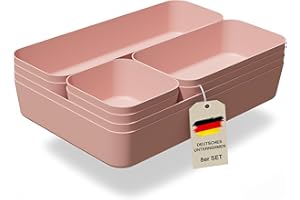 VMbathrooms Ensemble de séparateurs de tiroirs pour tous les besoins | Boîtes de rangement pratiques pour bureau | Séparateurs de tiroirs – Votre aide idéale pour l'organisation quotidienne (Rose)