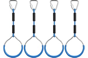 PELLOR Kids Monkey Bars, Kids Gymnastic Rings, Multifunctional Gym Rings, Backyard Playground Play Sets for Obstacle Ring, Monkey Bars Climbing Frame, Climbing Ring Training (Blue)