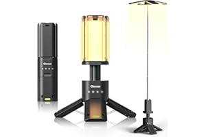 Clemas Lampe de Camping Télescopique Rechargeable 14000mAh LED Multifonctionnel Lanterne Magnétique Camping pour chantier Sans Fil Dimmable Alimentation Portable 6000LM IPX5