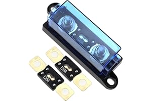 RKURCK MEGA/AMG 120A Bolt Down Fuse Holder M8 5/16" (2 Pack 120A Fuses + 1 Way Holder 100A)