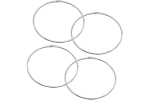 Porte Clé Grand Anneaux,Smavles 4Pcs Grand Anneau en Métal Polyvalent Anneaux de Reliure 15cm Porte-Clés de Gardien Articulé,Anneau Rideau Ouverture Vis Antirouille,Peut Utilisé Comme Rideaux