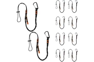 Tool Tether - Tool Lanyard with Spring Locking Aluminum Carabiner & Adjustable Loop End, 153 cm Working Length, Max Load 9KG - Tool Safety for Scaffolding & Working at Height - 10 Pack