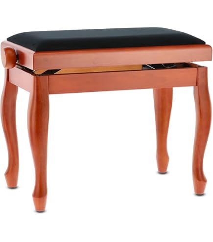 Panca Per Pianoforte GEWA Deluxe - Regolazione Altezza 48-57cm, Legno Massiccio, Velluto, Portata 2T