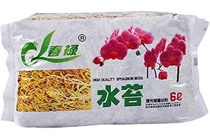 PEOSEVI Sfagno,Muschio Di Sfagno, Fertilizzante Organico Nutritivo, Terreno Di Substrato Per Fertilizzanti Fuori Suolo, Per Forniture Da Giardino Di Orchidee Phalaenopsis, (confezione Compressa 12L / 6L)