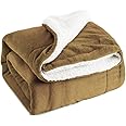 XJZM Sherpa Lamb Blanket, Bedding, Double-layer Thick Single Double Blanket, Autumn and Winter Blanket Quilt (Camel,130 * 160cm)