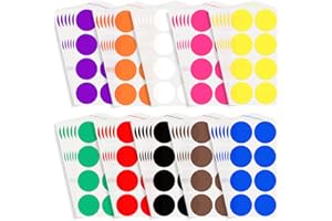 BELUGSIN 480Pcs Coloured Dot Stickers 60 Sheets 50mm Color Coding Sticker Round Sticker Self-Adhesive Dot Sticker Labels Circle Reward Craft Stickers for Coloring Marking Organizing 10 Colors
