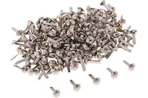 Sharplace 200 Stücke Mini Brads aus aus Musterklammern Musterbeutelklammern Verschlussklammern Klammern, Silber, 4,5 mm
