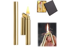 ‎LLIANG Fackel Feuerzeug Kerosin Feuerzeug Windproof Feuerzeug Nachfüllbar Einstellbare Jet Flamme Feuerzeug für Kerze Küche Grill Camping Schmuck Schweißen, Männer Geschenk mit Geschenkbox (Gold)