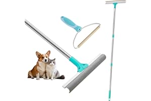 JINFANSHURICH Tierhaarentferner, 2-in-1-Haarentferner, Teppichbürste mit 137 cm Verstellbarem Griff zum Entfernen von Tierhaare aus Autos, Teppichen, Fußböden, Sofas und Kleidung