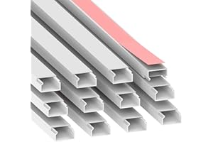 CABLECOACH Habengut - Canaleta para Cables (autoadhesiva, 22 x 12 mm, PVC, 12 m de Largo), Color Blanco