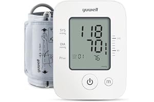 yuwell Blood Pressure Monitor, Extra Large Upper Arm Cuff, Digital Blood Pressure Machines for Home Use, 3.8" Large Display, Dual Power Options with USB Cable (YE660D)