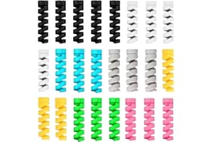 Lapster 24pcs Mix Spiral Charger Spiral Charger Cable Protectors for Wires Data Cable Saver Charging Cord Protective Cable Co