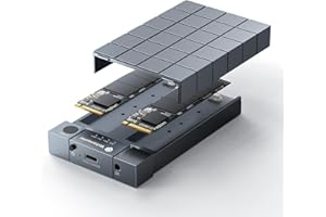 Yottamaster Dual-Bay M.2 NVMe Cloner Duplicator, Aluminum Alloy Offline Cloning Docking Station, 10Gbps USB C to NVME SSD Enclosure Hot Swappabe for NVMe PCIe Size 2230/2242/2260/2280 (up to 8TB)