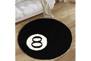 Cecailin® 8 Ball Teppich-Teppich 100 x 100cm/39.3 x 39.3inch Flauschig.Aesthetic Room Decor.deko Aesthetic.Zimmer Deko.Badteppich Rund.Waschbarer Teppich.Kinderteppich.Stussy
