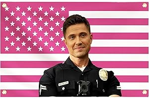 TIGERBABY Drapeaux Tim Bradford 91 x 152 cm, tapisserie d'hiver rose américain, avec 4 œillets en laiton, pour décoration de dortoir universitaire, fêtes en plein air, cour, décoration de chambre