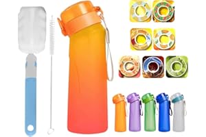 FIENZA A1r Up, Borraccia con 7 capsule aromatiche per l'aria, set starter up da 650 ml, senza BPA, con cannuccia, con cialde aromatiche, profumate 0 zucchero (750 ml sfumato A+ 7 cialde aromatiche)