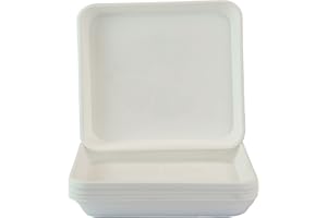 Home Garden Ornaments Plato Maceta Cuadrado 19x19cm Blanco Juego de 5 – Duradero Platos Macetas Plastico - Platos para Macetas para Exteriores e Interiores (19x19cm, Blanco)