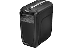 Fellowes 60Cs - Trituradora de Papel, Corte en partículas, destruye hasta 10 Hojas, destructora de Papel Uso Personal, Papelera 22L, Nivel de Seguridad DIN-P4, Color Negro