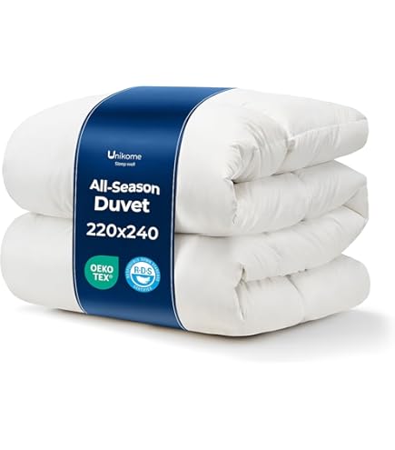 BEFA NATUR Donsdekbed voor het hele jaar, 240 x 220 cm, 60% dons en 40% veren, vulgewicht 1220 g, geschikt voor mensen met een allergie (NOMITE), dierenwelzijn (DOWNPASS