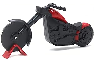 ANEI Pizza Cutter, Motorbike Pizza Cutter Wheel with Non-Stick Stainless Steel Super Sharp Blades, Novelty Gift, Red