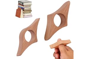 AFCJLTO 2PCS Soportes para Páginas de Libros, Anillo de Libro de Madera, Abridor de Libros con Anillo para Pulgar,Marcadores de Pulgar Marcadores,para Amante de Libros
