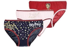 SUN CITY Tris Slip Harry Potter Bambina Tre Colori Biancheria Intima Mutande Ragazza