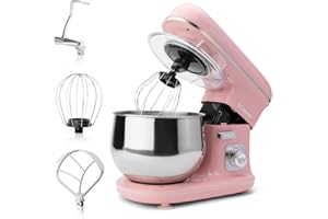 Bomann® KM 6030 CB Robot de cuisine rétro pour la cuisson | Pétrisseur à pâte 5 l avec moteur puissant de 1100 W | Crochet et fouet | Pétrisseur à pâte rétro avec protection anti-éclaboussures avec