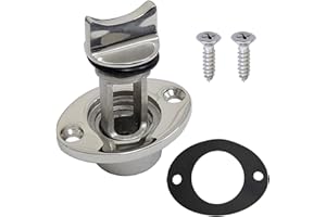 YOUNG WOLF Bouchon de vidange de cale en acier inoxydable 316 pour trou de 25 mm, ovale, garboard, marine