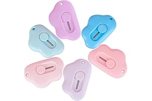 Wondsea Lot de 6 mini cutters de boîte, mini cutter, mini couteau utilitaire, ouvre-lettres rétractable, mini couteau multifonction macaron, pour enveloppes, découpe de carton, papier, boîtes