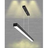 Hegza Lighting LİNEER-80 Ayarlanabilir Sarkıt LEDli Modern Siyah Led Avize (3000K (Sarı Işık))