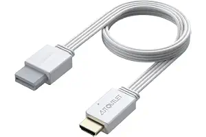 AUTOUTLET Wii Adaptador HDMI 1080P Cable Wii a HDMI 120cm Blanco | Adaptador de HDMI Integrado y diseño de Cable HDMI, Plug and Play