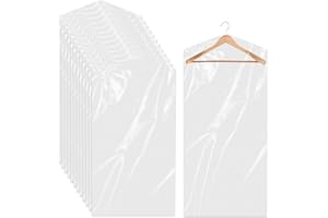 SLIVERDEW Bolsa de ropa, paquete de 20 bolsas de plástico transparente para colgar ropa, a prueba de polvo, protección de ropa, bolsas de tintorería para trajes, chaquetas, camisas (60 x 120 cm)